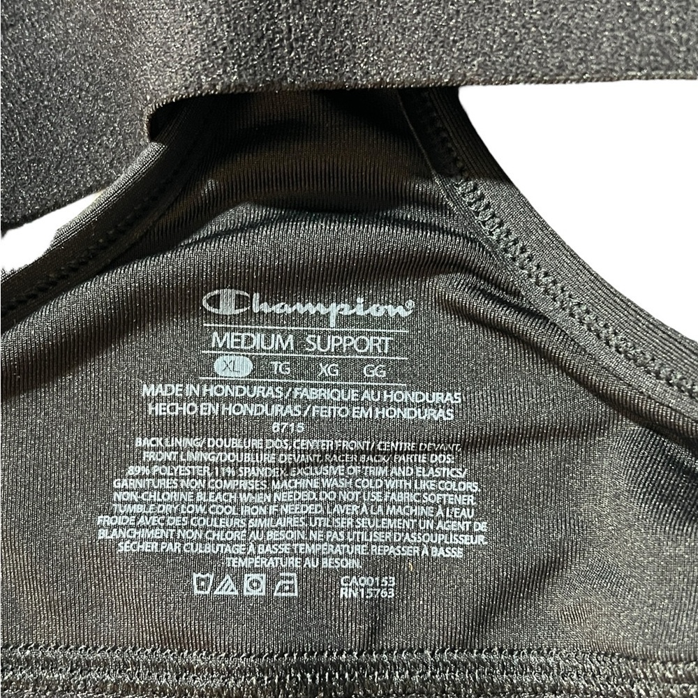 Champion Medium Support Women's Black Sports Bra, size XL - Picture 3 of 5